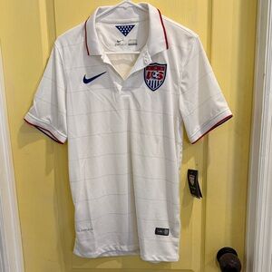 Nike White USMNT Dri-FIT Polo with Navy and Red Accents